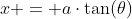 x = a\cdot\tan(\theta)