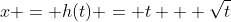 x = h(t) = t + \sqrt{t}