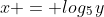 x = log_5\,y
