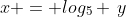 x = log_5 \,y