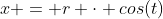 x = r \cdot cos(t)