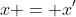 x = x'~cos(\theta) - y'~sin(\theta)