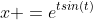 x =e^{tsin(t)}