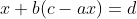 x+b(c-ax)=d