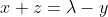 x+z=\lambda-y