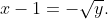 x-1=-\sqrt{y}.