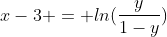 x-3 = ln(\frac{y}{1-y})