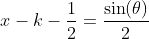 x-k-\frac{1}{2}=\frac{\sin(\theta)}{2}