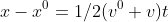 x-x^0=1/2(v^0+v)t