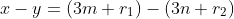 x-y=(3m+r_1)-(3n+r_2)