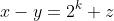 x-y=2^k z