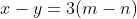 x-y=3(m-n)