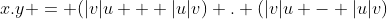 x.y = (|v|u + |u|v) . (|v|u - |u|v)