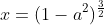 x=(1-a^2)^{\frac{3}{2}}