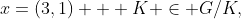x=(3,1) + K \in G/K,
