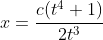 x=\frac{c(t^4+1)}{2t^3}