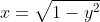 x=\sqrt{1-y^{2}}