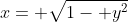 x= \sqrt{1- y^2}