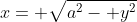 x= \sqrt{a^2- y^2}
