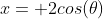 x= 2cos(\theta)