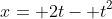 x= 2t- t^2
