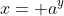 x= a^y