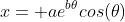 x= ae^{b\theta}cos(\theta)