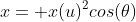 x= x(u)^2cos(\theta)