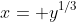 x= y^{1/3}