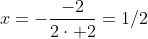 x=-\frac{-2}{2\cdot 2}=1/2