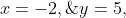 y=5,\;x=-2,\;x=3
