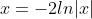 x=-2ln|x|
