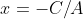 x=-C/A