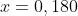 x=0,180