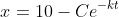 x=10-Ce^{-kt}