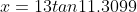 x=13tan11.3099