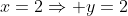 x=2\Rightarrow y=2