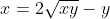 x=2\sqrt{xy}-y