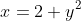 x=2+y^2