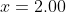 x=2.00