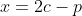 x=2c-p~\&~y=2q-d