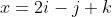 x=2i-j+k