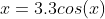 x=3.3cos(x)