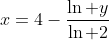 x=4-\frac{\ln y}{\ln 2}