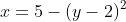 x=5-(y-2)^2