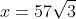 x=57\sqrt{3}