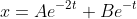 x=Ae^{-2t}+Be^{-t}