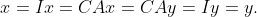 x=Ix=CAx=CAy=Iy=y.