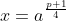 x=a^{\frac{p+1}{4}}