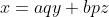 x=aqy+bpz